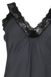 Bea Black Lace Top | Dk. Grey | Bluse fra Black Colour