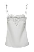Kaela Heavy Sateen Lace Top | Pearl | Bluse fra Neo Noir – nedsat