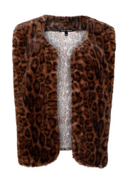 Shanti Vest | Brown Leo | Vest fra Black Colour