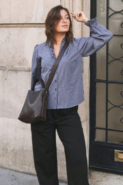 Brielle Twill Stripe Shirt | Dusty Blue | Skjorte fra Neo Noir