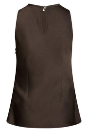 Celina Heavy Sateen Top | Dark Brown | Bluse fra Neo Noir