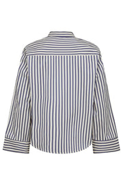 Samson Stripe Frill Shirt 35879 | Navy | Bluse fra Co'couture