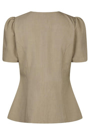Jules Structure Blouse | Dark Taupe | Bluse fra Neo Noir
