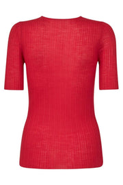 Bouch Rib SS Knit  | Chinese Red | Strik fra Mos Mosh