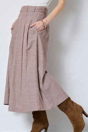 Jiho Anya Pleat Skirt | Brown | Nederdel fra Co'couture