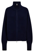 Amity Zip Knit Cardigan | Maritime Blue | Strik fra Mos Mosh