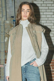 Thyra Highneck Knit | Light Grey Melange | Strik fra Mos Mosh