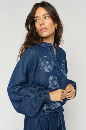 Ova Dinem Blouse | Dark Blue | Bluse fra Mos Mosh
