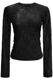 Rose Ls Lace Blouse | Black | Bluse fra Liberté