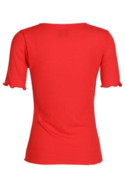 Natalia Ss Blouse | Tomato Red | Bluse fra Liberté