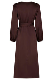 Rimini Heavy Sateen Dress | Burgundy | Kjole fra Neo Noir