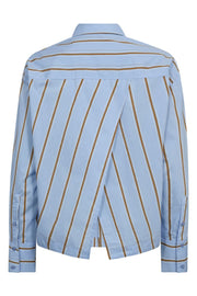 Amora Stripe Tie Shirt 35918 | Pale Blue | Bluse fra Co'couture