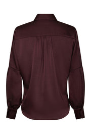 Naja Satin Shirt | Burgundy | Bluse fra Neo Noir