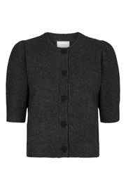 Trudy Deco Knit Cardigan | Antracit Melange | Strik fra Neo Noir