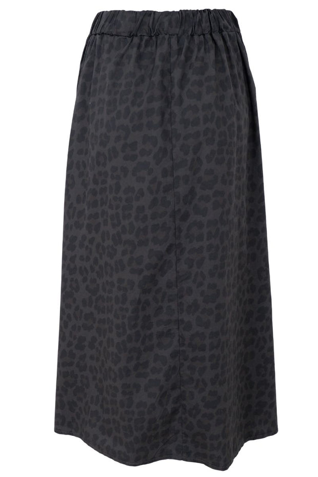 Abbie Leo Skirt | Grey Leopard | Nederdel fra Black Colour