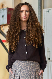 Bella Knit Cardigan | Coffee | Strik fra Black Colour