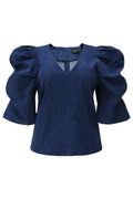 Winnie Asta Vneck Blouse | Blue Denim | Bluse fra Liberté – nedsat