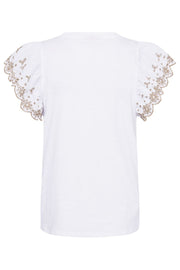 Azing Tee 205982 | Brilliant White W. Simply Taup | T-shirt fra Freequent