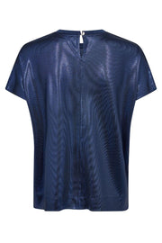 Nivola O-neck Metallic Tee | Ensign Blue | T-shirt fra Mos Mosh