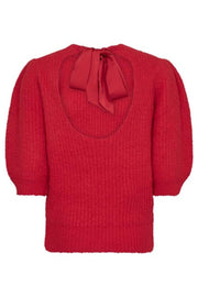 Coralie Bow Rib Knit 32135 | Flame | Strik fra Co'couture