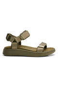 Line | Dunkeloliv | Sandalen von Woden