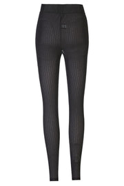 Isa Leggings | Black Wavy Lines | Leggings fra Liberté