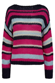 Frodine Stripe Pullover | Navy Pink Creme Stripe | Strik fra Liberté