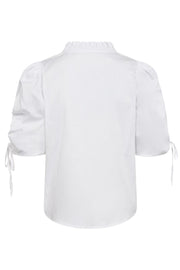 Sanna SS Puff V-Blouse 35894 | White | Top fra Co'couture