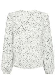Elin Blouse 207315 | Star Off-White W. Black | Bluse fra Freequent