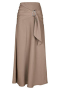 Kit Dull Sateen Skirt | Dark Taupe | Nederdel fra Neo Noir – nedsat