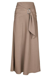 Kit Dull Sateen Skirt | Dark Taupe | Nederdel fra Neo Noir