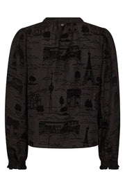 Tazzin Tale Light Blouse | Black | Bluse fra Mos Mosh