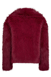 Lennie Faux Fur Jacket  | Beet Red | Jakke fra Mos Mosh