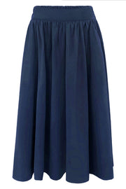 Frede Long Skirt | Navy | Nederdel fra Liberté