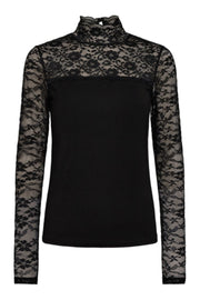 Lisa Ls Lace Blouse | Black | Bluse fra Liberté