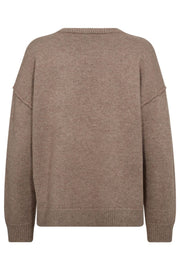 Maja Slit O-Neck Knit 32219 | Latté | Strik fra Co'couture
