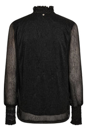 Ximena Glam LS blouse  | Black | Bluse fra Mos Mosh