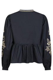 Ginia Emb Blouse 164393 | Navy | Bluse fra Neo Noir