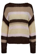 Frodine Stripe Pullover | Choco Rose Ivory Stripe | Strik fra Liberté