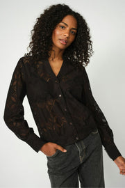 Monia Yen Lace Shirt | Black | Skjorte fra Mos Mosh