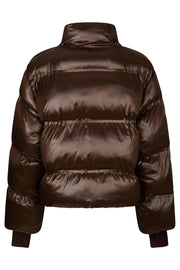 Rhea Shiny Puffer Jacket | Dark Brown | Jakke fra Neo Noir