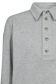 Dengi Polo Sweat 37043 | Pale Grey | Sweatshirt fra Co'couture