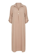Wisteria Flow Dress | Beige solid