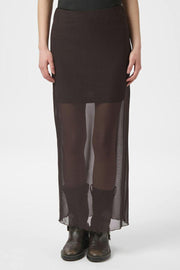 Marlise Mesh Skirt | Dark Brown | Nederdel fra Neo Noir