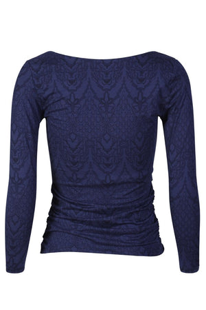 Alma Ls Turn Top | Navy Lala | Vendbar bluse fra Liberté
