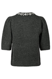 Maia Stone Knit Blouse | Antracit Melange | Bluse fra Neo Noir