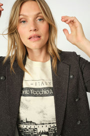 Ansie O-SS Tee | Ecru | T-shirt fra Mos Mosh