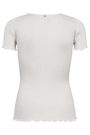 Elaine O-SS Seamless Silk Tee   | White | T-shirt fra Mos Mosh