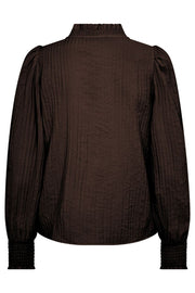 Shina V-Blouse 35922 | Dark Brown | Bluse fra Co'couture