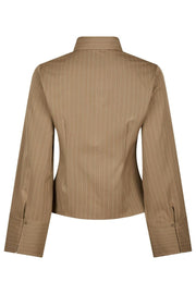 Rosa Pinstripe Shirt | Dark Sand | Skjorte fra Neo Noir